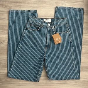Reformation Hailey pinstripe high rise wide leg jeans